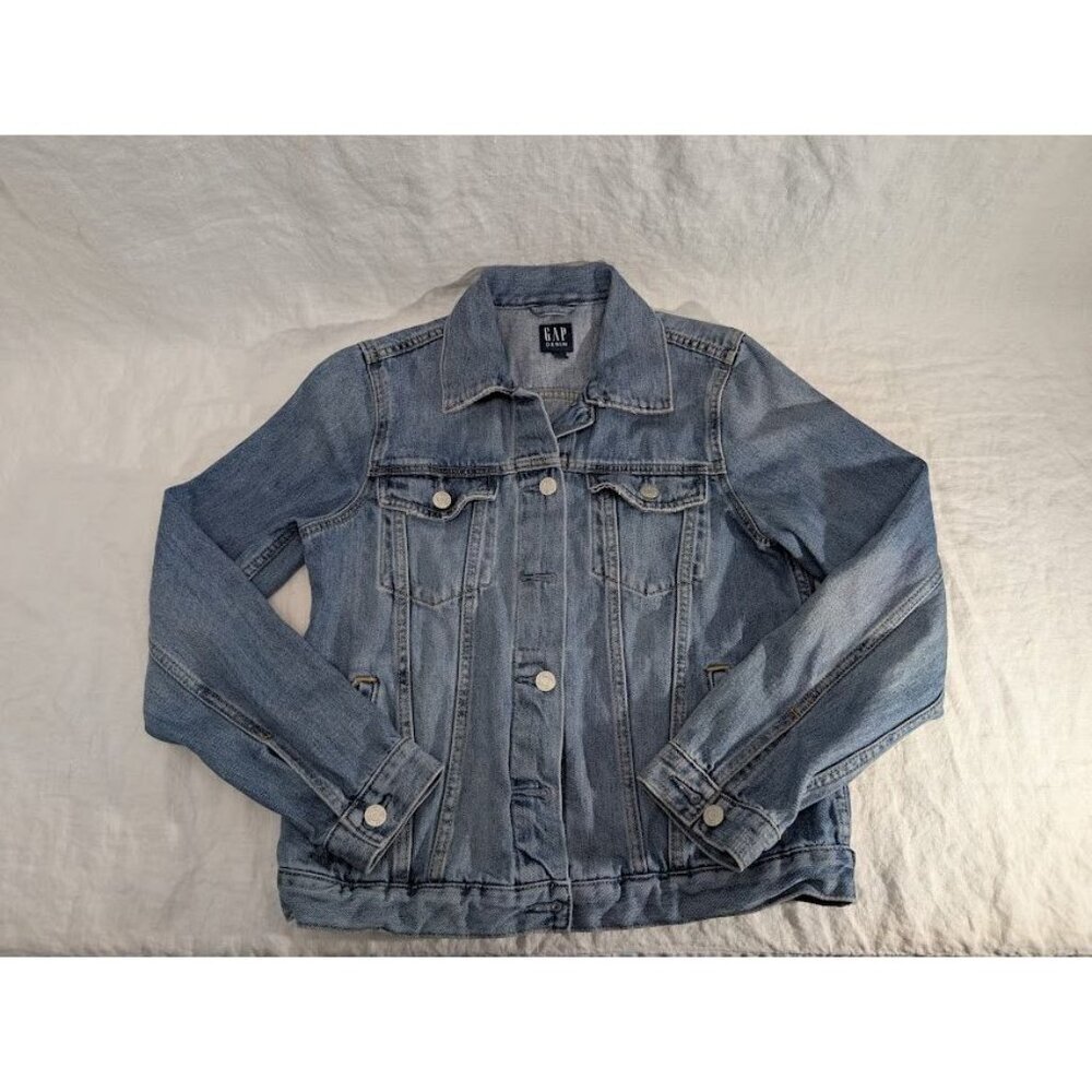 Gap Womens size small - Medium Wash Long Sleeve Button Up Cotton Denim - Picture 7 of 7